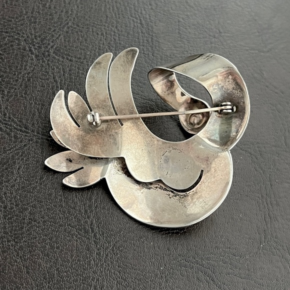Vintage sterling silver swan brooch pin - Picture 4 of 6